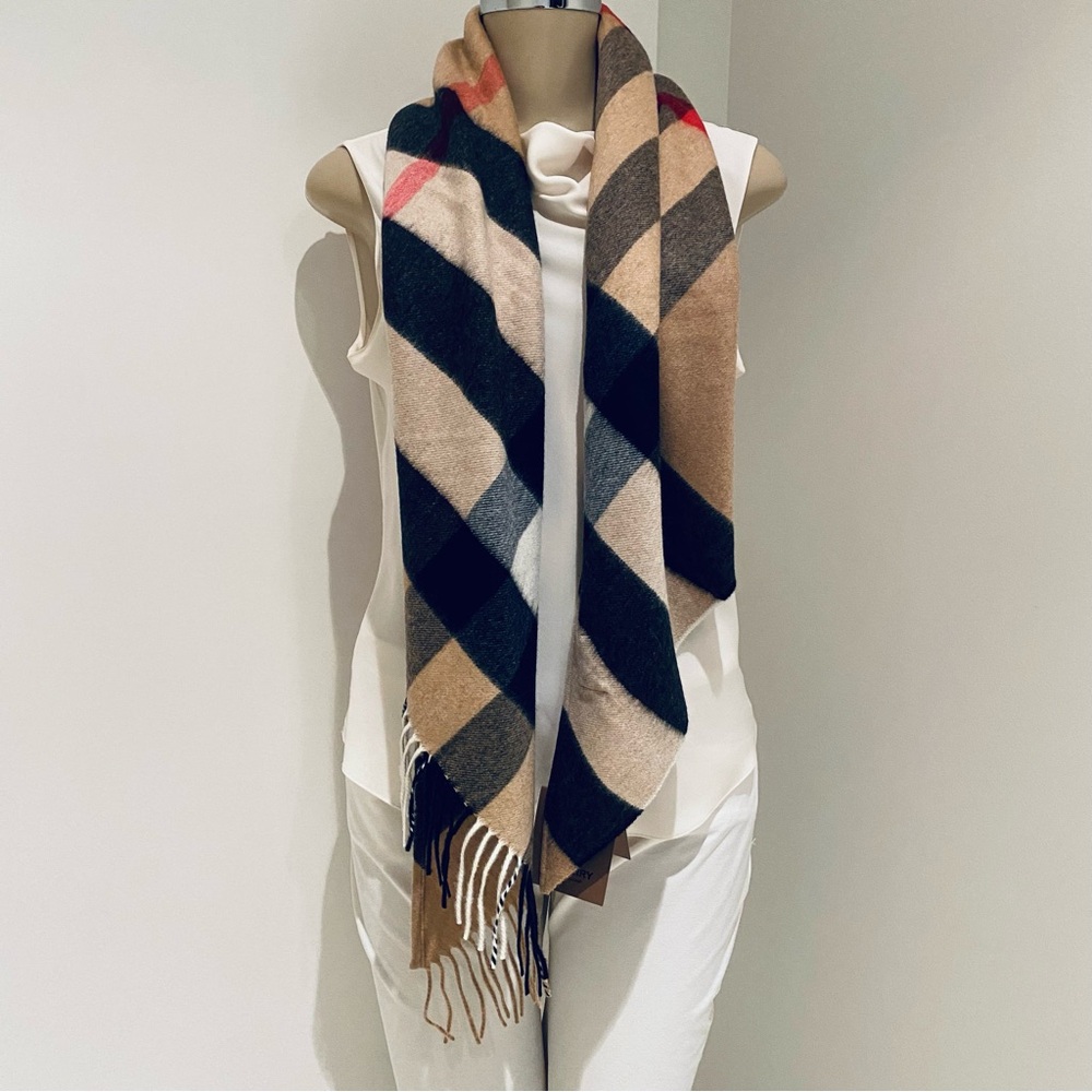 Burberry Half Mega Cashmere Bandana Scarf - Picture 6 of 9